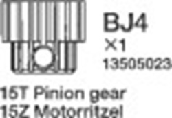 Tamiya 13505023 / 3505023 15T Pinion Gear for 58441 Buggy Champ 2009