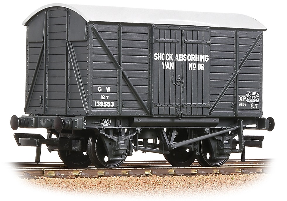 Bachmann 37-904A GWR 12T Shock Van Planked Ends GWR Grey Wagon