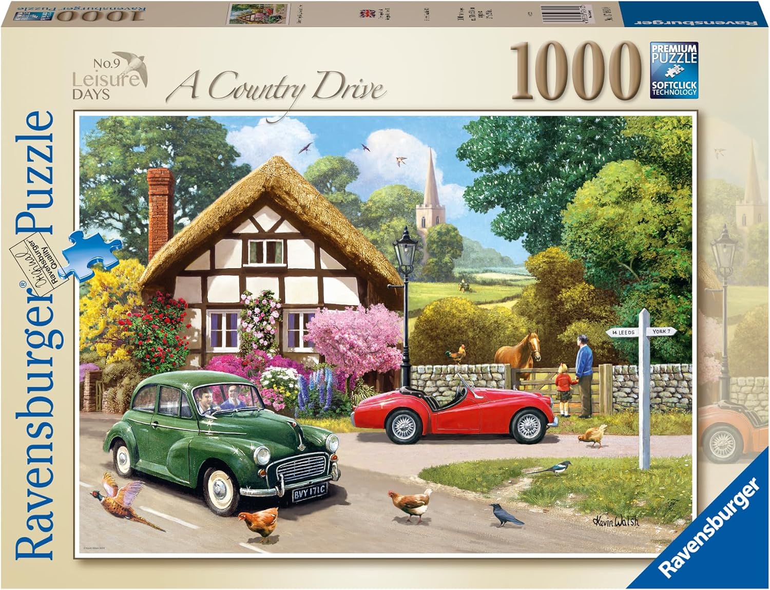 Ravensburger 1000 Piece Jigsaw Puzzle - Leisure Days - A Country Drive - Triumph and Morris - 176410