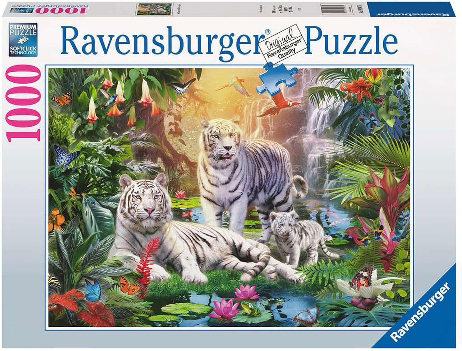 Ravensburger 1000 Piece Jigsaw Puzzle - Family Of White Tigers - 199471