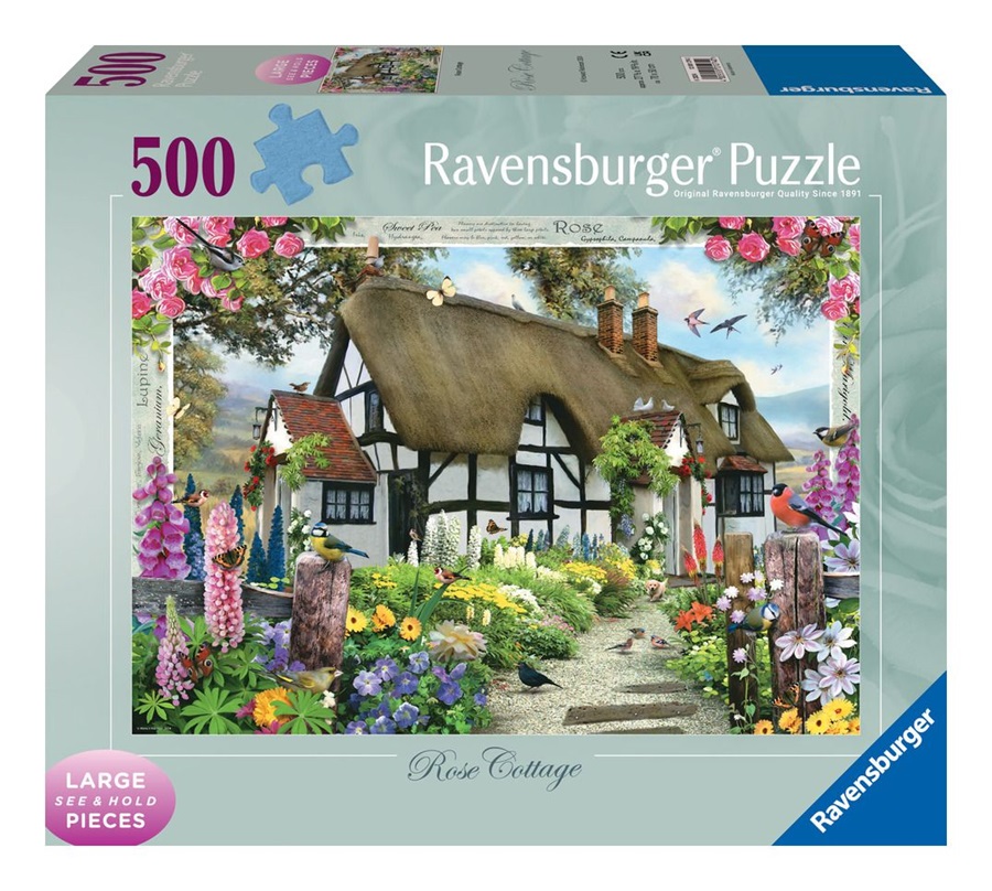 Ravensburger 500 Piece Jigsaw Puzzle - Rose Cottage - Larger Pieces - 12001274