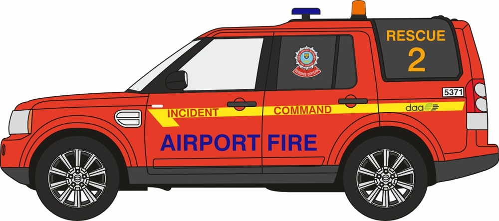 Pre-Order Oxford 76DIS007 Land Rover Discovery 4 Dublin Airport Fire Service 1:76 (Estimated Release Q1/2025)