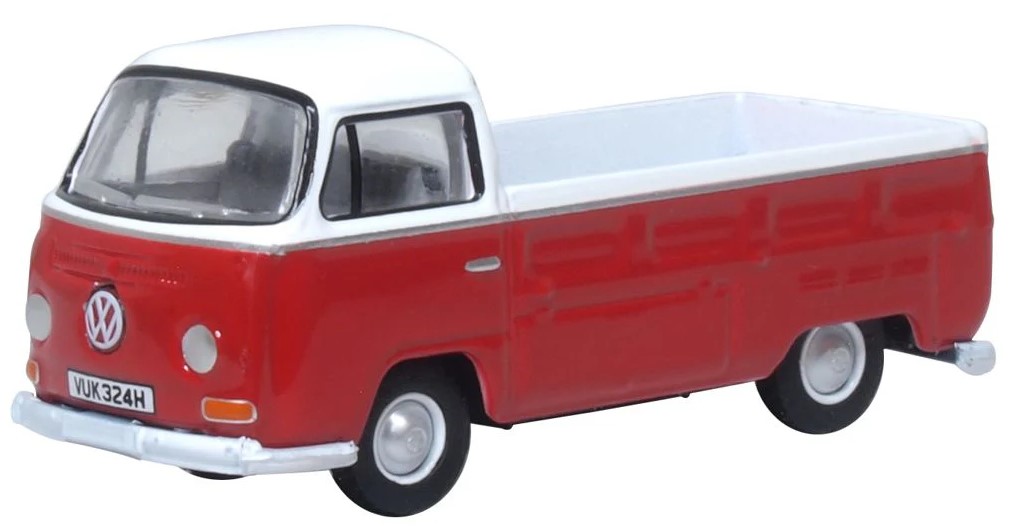 Oxford 76VW033 VW Bay Window Pick Up Poppy Red/White 1:76