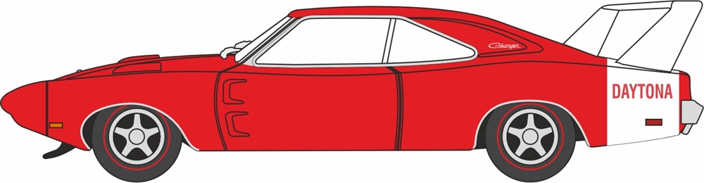 Pre-Order Oxford 87DD69005 1969 Dodge Charger Daytona Charger Red 1:87 (Estimated Release Q1/2025)