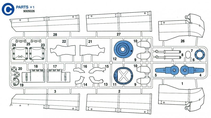 Tamiya 19005026 / 9005026 C Parts For 56004 - King Tiger (Early Kit)