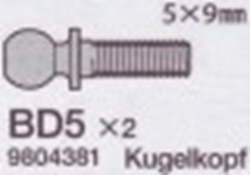 Tamiya 19804381 / 9804381 5x9mm Hex Head Ball Connector FF-03 (2)