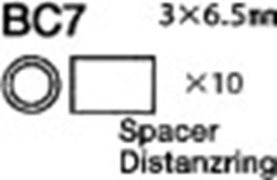 Tamiya 19804405 / 9804405 3X6.5MM SPACER (WH CHR) (10PCS)