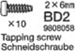 Tamiya 19808058 / 9808058 2x6mm Tapping Screw (Md1 X 10)