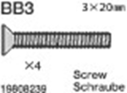 Tamiya 19808239 / 9808239 3x20mm Hex Countersunk Screw 58431