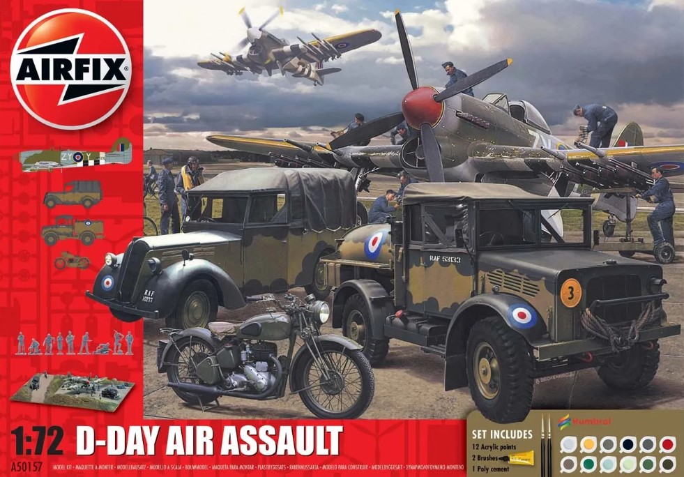 Airfix A50157A D-Day Air Assault Gift Set 1:72 Kits with Paints and Glue (UK Sales Only)