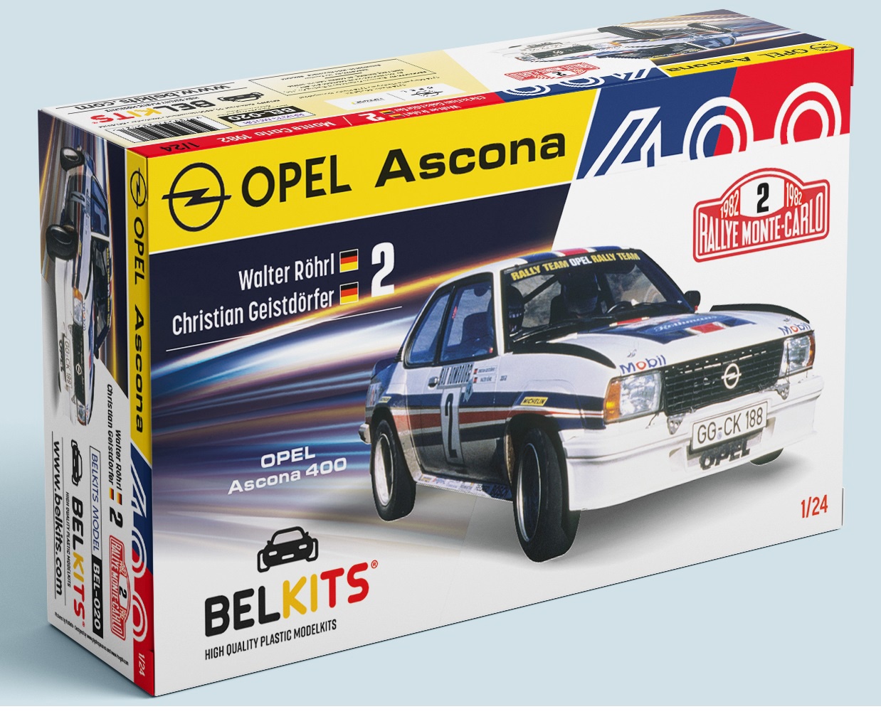 Belkits BEL020 Opel Ascona 400 MC 1982 Rohl/Geistdorfer 1:24 Detailed Model Kit