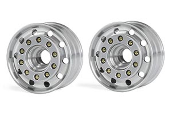 Truck: Carson C907013 1:14 Truck Front Wheel wide gray (2) ABS (for Tamiya Trucks)