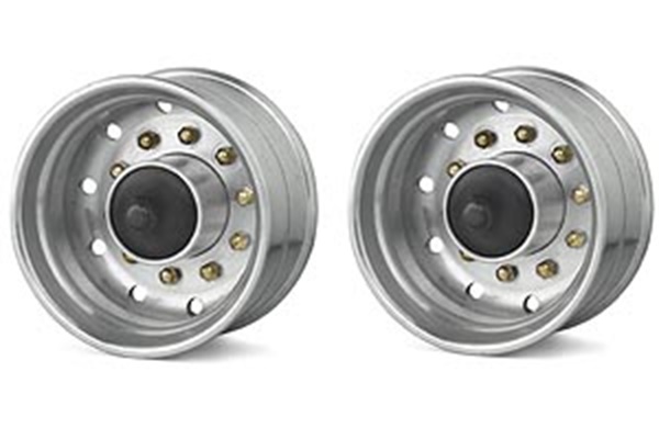 Truck: Carson C907026 1:14 Trailerwheel f. Tire wide Silver(2) (for Tamiya Trucks)