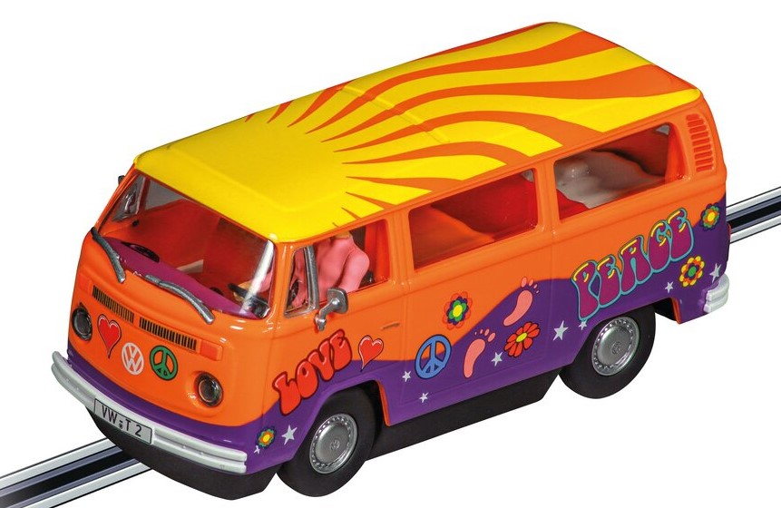 Carrera 20027759 VW Bus T2b Van Peace and Love (Scalextric Compatible Car)