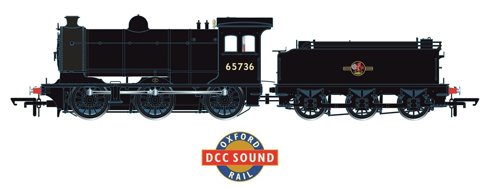 Pre-Order Oxford Rail OR76J26003XS BR Late (plain black) 65736 0-6-0 Class J26 Sound Fitted 1:76 (Estimated Release Q2/2025)