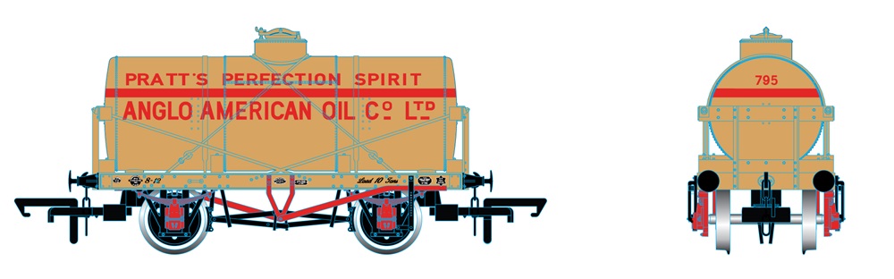 Pre-Order Oxford Rail OR76TK2011 12T Tank Wagon - Pratt\"s Perfection Spirit No.795 1:76 (Estimated Release Q1/2025)