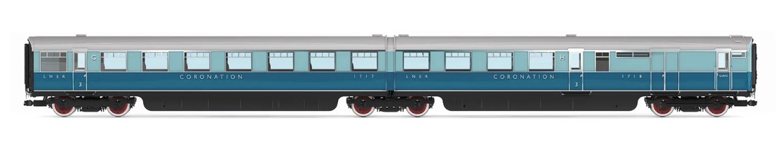 Pre-Order Hornby R40226 LNER, Coronation Open Third & Brake Third Articulated Coach Pack - Era 3 (RRP 139.99 UNRELEASED - VERY LATE WAS Due Early 2024)