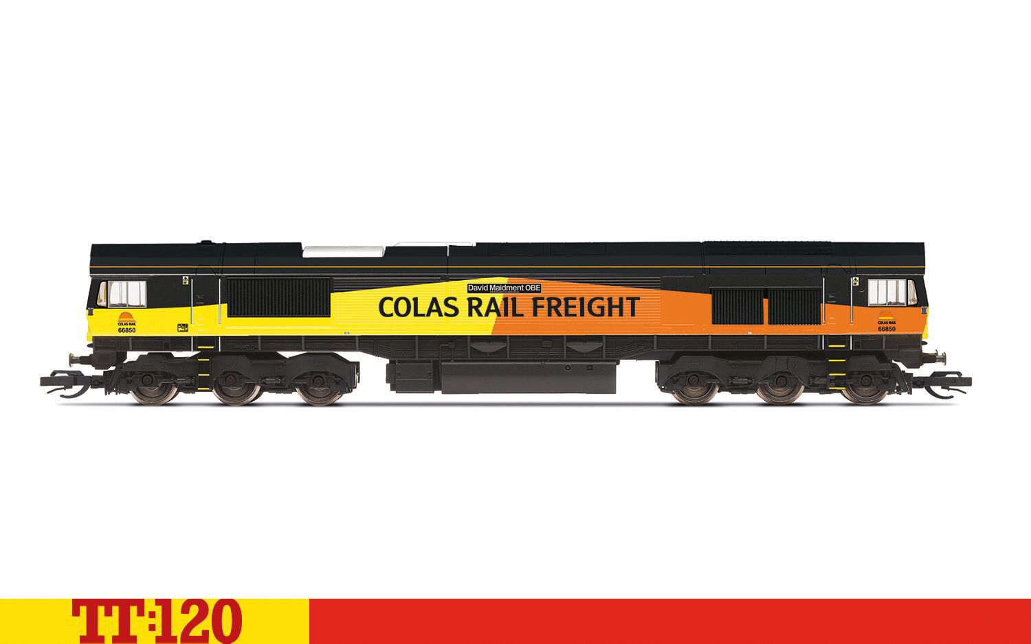 Pre-Order Hornby TT-Scale TT3019TXSM Colas Rail, Class 66, Co-Co, 66850, David Maidment OBE - Era 11 (Sound Fitted) (TT Scale) (Estimated Release Jun 2024)