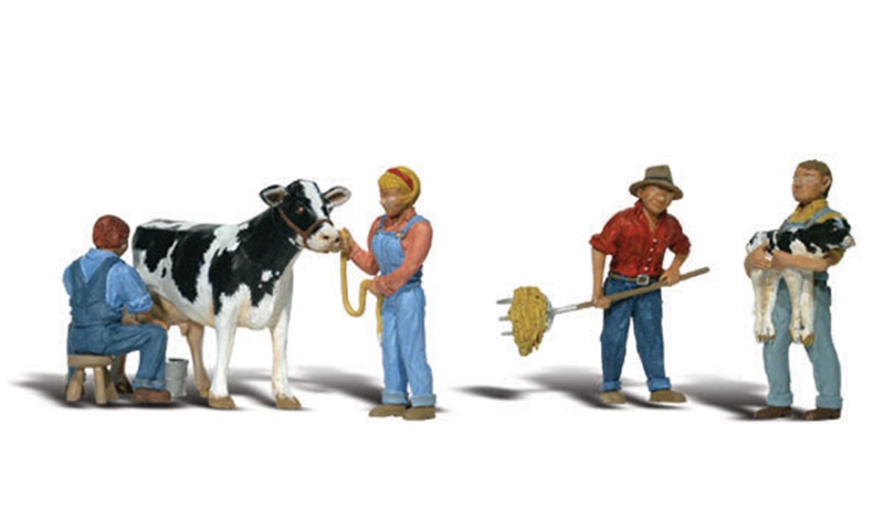 Woodland Scenics A1887 Dairy Farmers - HO Scale People (Suit Hornby OO Sets)