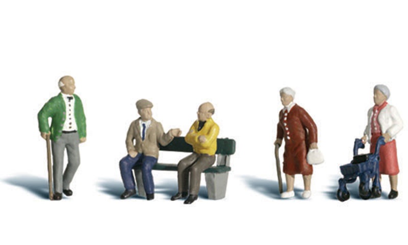 Woodland Scenics A1922 Senior Citizens - HO Scale People (Suit Hornby OO Sets)