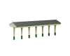 Bachmann 44-0188A S&DJR Wooden Canopy Green and Cream 1:76 OO Scale Scenecraft Pre-Painted Resin Building
