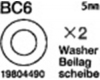 Tamiya 19804490 / 9804490 5mm Hub Washer For 58496 