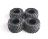 Tamiya 19805213 / 9805213 Tyres (4) For Mad Bull, Lunch Box, Midnight Pumpkin, Wild Willy 2