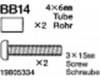 Tamiya 19805334 / 9805334 4x6mm Brass Pipe 3x15mm Screw 58470 - Holiday Buggy