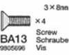 Tamiya 19805696 / 9805696 3x8mm Countersunk Head Screw