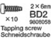 Tamiya 19808058 / 9808058 2x6mm Tapping Screw (Md1 X 10)