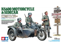 Tamiya 35384 German KS600 Motorcycle and Sidecar WWII with Figures 1:35 Model Kit