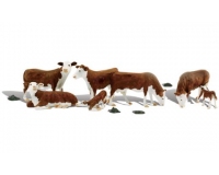Woodland Scenics A1843 Hereford Cows - HO Scale Figures (Suit Hornby OO Sets)