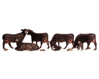 Woodland Scenics A1955 Black Angus Cows - HO Scale Figures (Suit Hornby OO Sets)