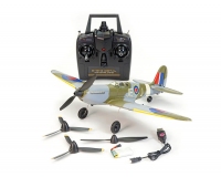 Volantex RC Supermarine Spitfire GREEN/BLUE 400mm Ready To Fly 4-Ch RC Plane with Flight Stabilisation (Complete Package) V761-12V2B