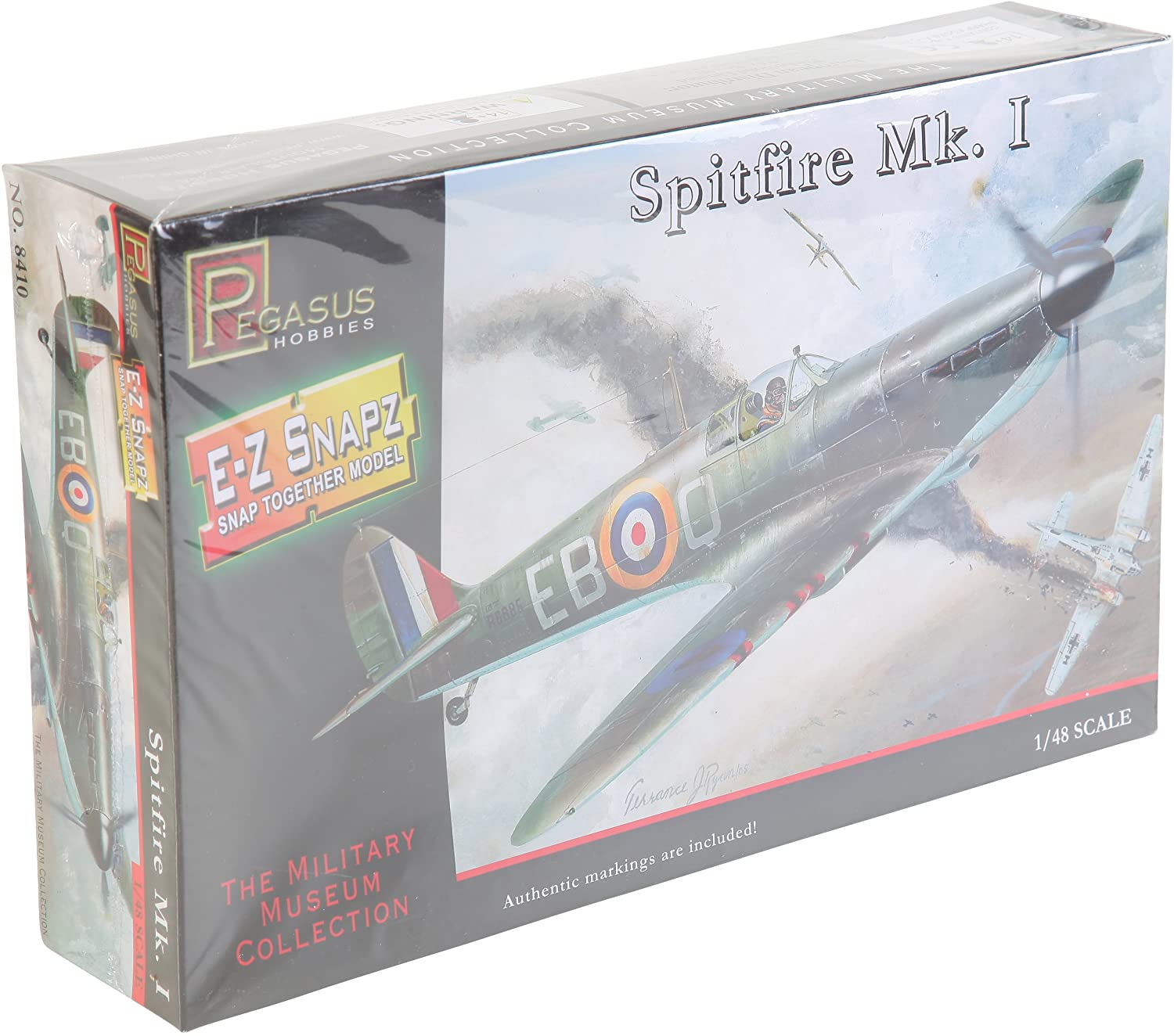 Pegasus Hobbies 8410 Spitfire Mk1 1:48 Pre-Coloured Snap Together Kit ###