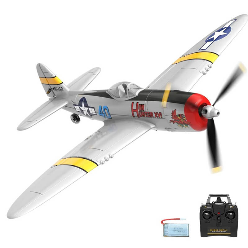 Volantex RC P47 Thunderbolt (Silver) 400mm Ready To Fly 4-Ch RC Plane with Flight Stabilisation (Complete Package) V761-16