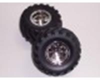 Tamiya 19805618 / 9805618 Front Tyre & Wheel (2) For 58242 - Wild Willy II