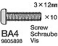 Tamiya 19805898 / 9805898 3x12mm Machine Screw (10)