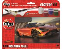 Airfix A55006 Starter Set - McLaren 765 1:43 Scale Kit - Includes Paint and Glue