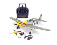 Volantex RC Mustang P-51 500mm Brushless GREEN/SILVER Ready To Fly 4-Ch RC Plane with Flight Stabilisation (Complete Package) V768-2