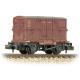 Graham Farish 377-328C Conflat Wagon BR Bauxite (Early) with BR Crimson BD Container Weathered Wagon (N Gauge)