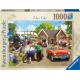 Ravensburger 1000 Piece Jigsaw Puzzle - Days Out - MGB and Motorcycle-Sidecar - 169573